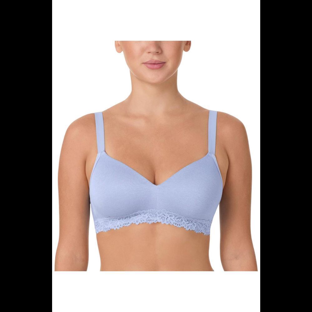 Comfort Code Women's Lined Lace Trim Wireless Bra Periwinkle -